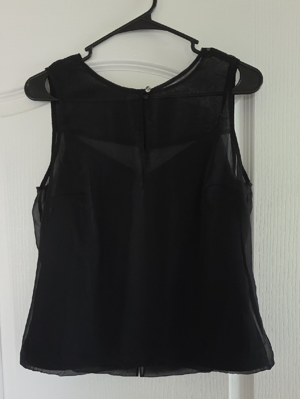 White House Black Market Black Sheer Sleeveless Camisole